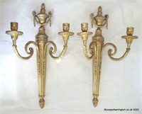 Pair of Italian Neoclassical Style Bronze Sconces