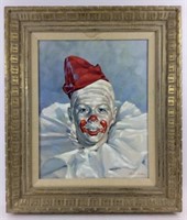Allan Husberg (1917-2008) Oil On Canvas Clown