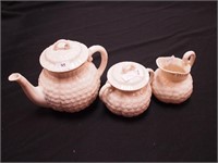Lenox teapot with matching sugar and creamer
