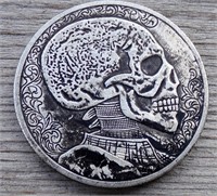 Hobo Style Challenge Dollar Coin Skull