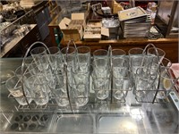 4 Water Glass Carry Baskets with Glasses