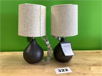 2pk Threshold 12-1/2” Tall Round Base Table Lamps