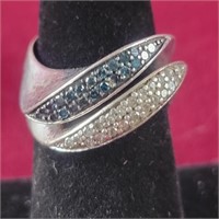 Set of Two .925 Nesting Rings with white diamonds