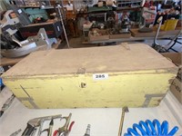 wooden tool box with tools