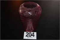 Cranberry Glass Fount 10"