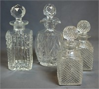 CRYSTAL DECANTER LOT (4)