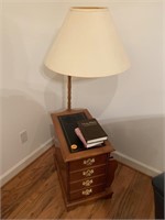 TABLE WITH LAMP AND STORAGE