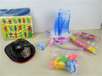 Assorted Toys with 15 Fire Hats