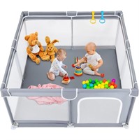 TODALE Baby Playpen 50”×50” Gray Playpen