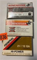 Winchester and Federal 12ga, 15rds