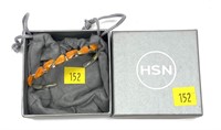 Sterling silver orange stone cuff bracelet, as new