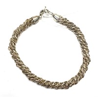 Sterling silver 7" rope chain bracelet, 16.5 grams