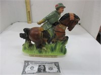 Vintage military man on horse decanter