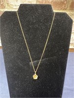 14K NECKLACE WITH FLOWER PENDANT WITH SMALL