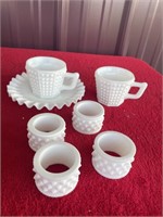 Fenton napkin holders and square punch cups