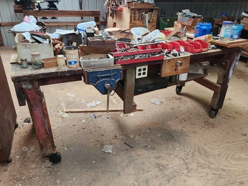 Rolling Work Bench with Hardware Contents