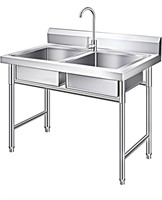 Commercial stainless steel kitchen sink table