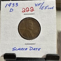 1933-D WHEAT PENNY CENT SCARCE DATE