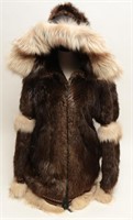 Alaska Fur Gallery- Beaver & Coyote Fur Coat