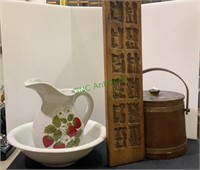 Set includes pitcher with washbasin bowl,  hand