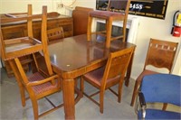Vintage Waterfall Buffet w/ Matching Table & Chrs