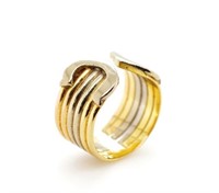 Two tone 18ct yellow gold ring