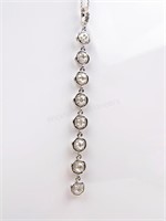 Rose Cut Diamond Drop Pendant, Chain, in 18K WG