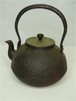 Antique Oriental Asian Cast Iron Tea Kettle
