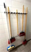 Wall Mounted Broomstick Holder with Brooms