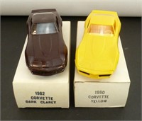 Two Corvette Plastic Promotional Models, 1980 and