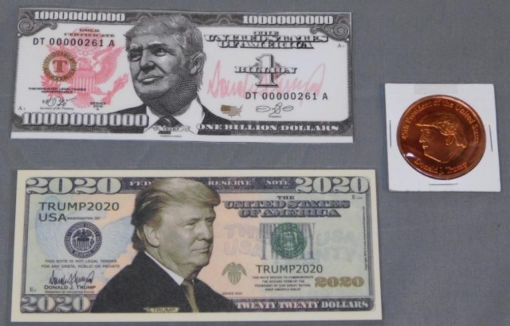 (2) Donald Trump Funny Money and (1) Donald Trump