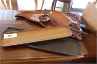 SOLID HAND CRAFTED DANISH MAHOGANY LEAF TRAY & MRE