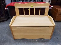 Pine storage bench