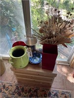 Decorative planters & wooden box