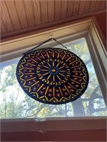 Round stained glass decorative piece