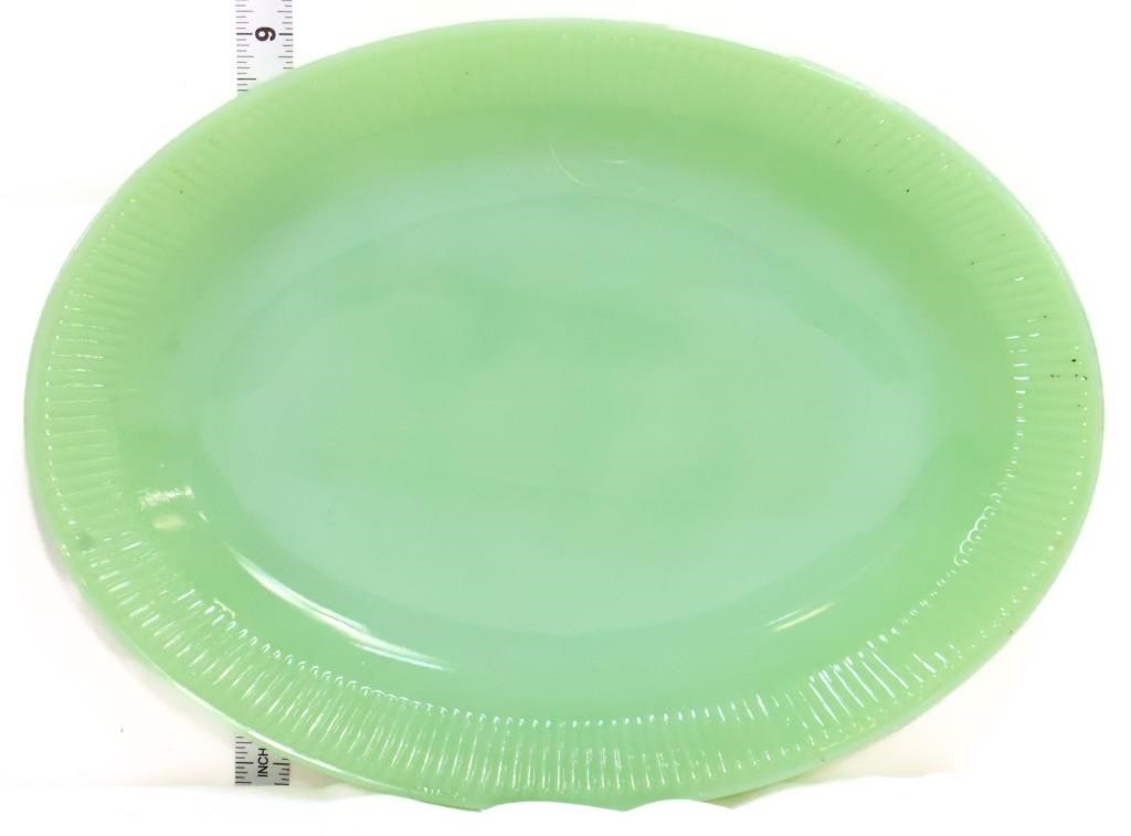 Vntg jadeite 9in oval platter