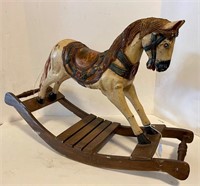 Antique Wood Carved Rocking Horse