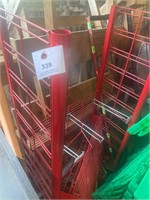 red metal retail rack