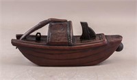 Chinese Zisha Carved Boat Tea Pot