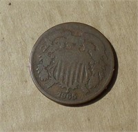 1865 US 2 Cent Oiece Coin