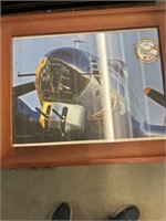 B-17 airplane picture in frame