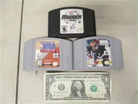 3 Vintage Nintendo 64 Sports Games - Madden