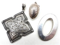 (3) STERLING PENDANTS