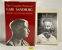 Vtg Carl Sandburg Walt Whitman Books