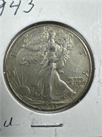 1943 Silver Walking Liberty Half-Dollar AU