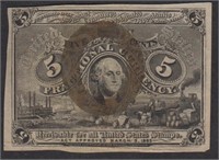 US Fractional Currency 2nd Series 5 Cent Note, cir