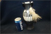 "DORN" INDIAN POTTERY WHITE FEATHER AZ.