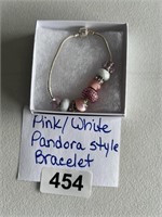 Pink/White Pandora Style Bracelet U238