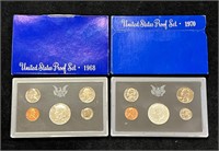 1968 & 1970 US Proof Sets in Boxes