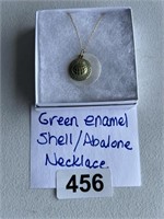 Green Enamel Shell Necklace U238